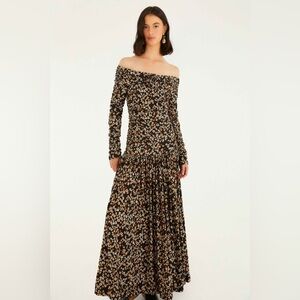 Farm Rio: Black Tiny Flowers Long Sleeve
Maxi Dress